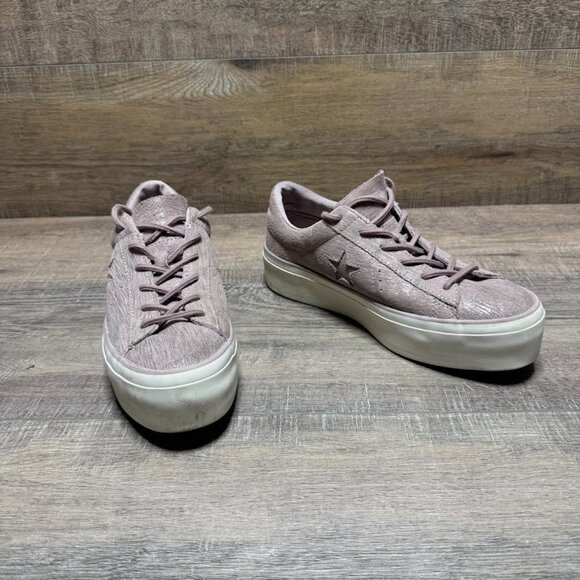 Converse One Star Platform Ox Mauve Suede Sneakers Women's Size 7.5 - Picture 6 of 7